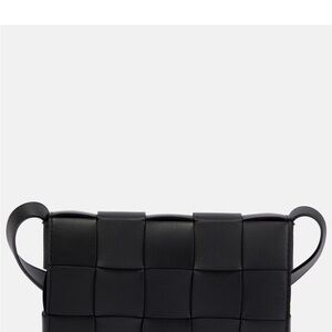 Bottega Veneta Cassette Black Woven Crossbody Bag